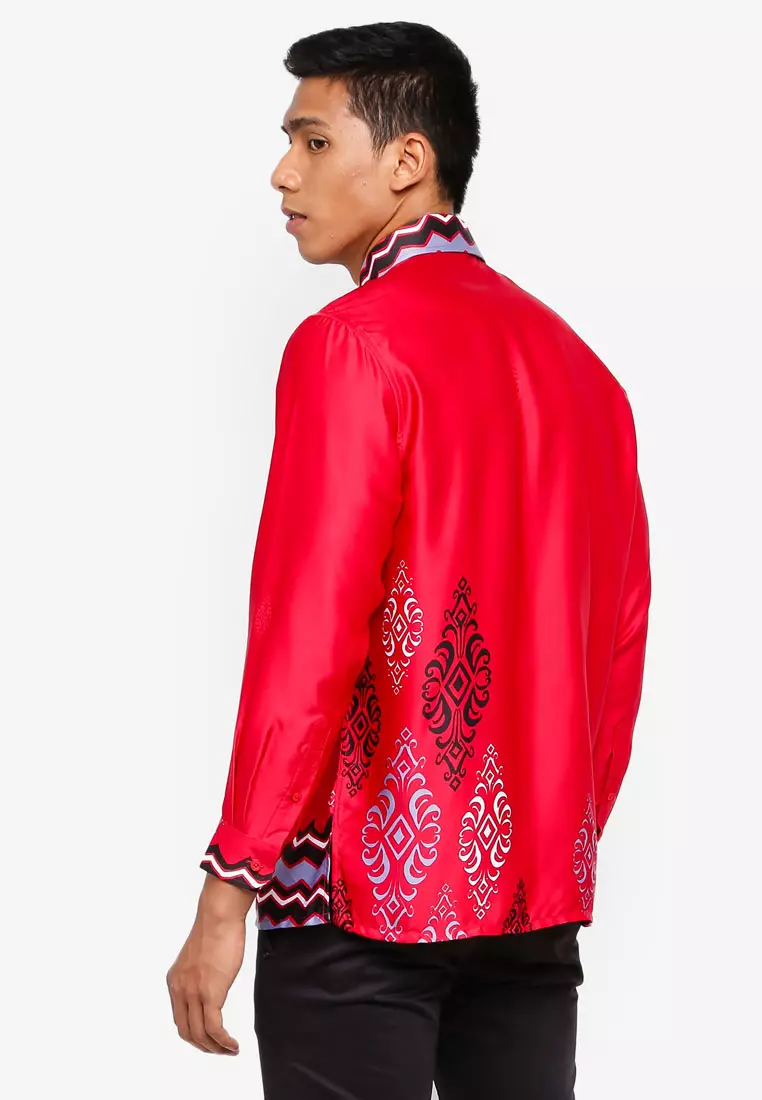 Red hot sale jacket shirts