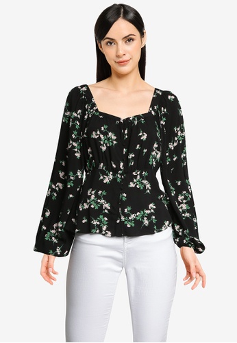Buy Old Navy Ls Square Neck Button Down Top - Print 2023 Online | ZALORA  Singapore