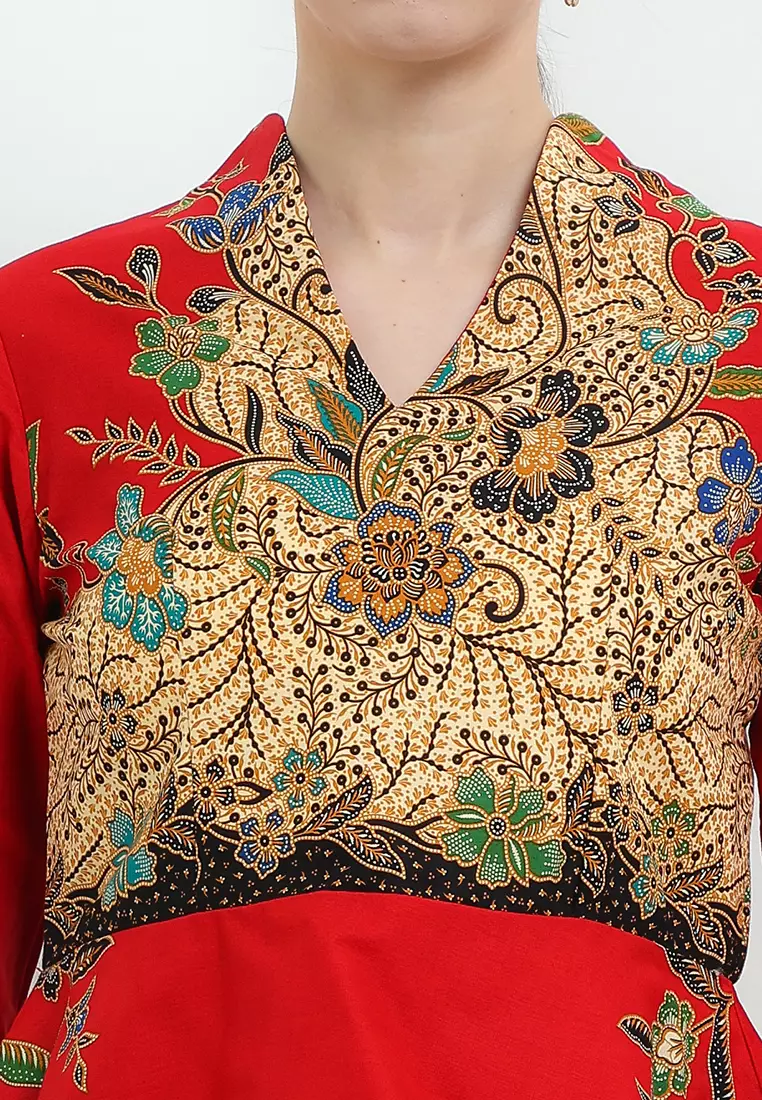 B.Swan-Necked PeplumCrop 7/8-Slv+Lining(TT)