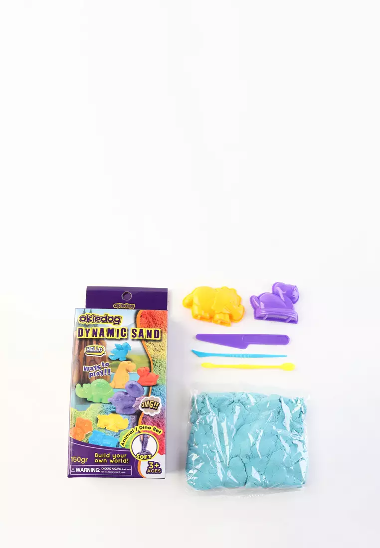 Okiedog Dynamic sand dino set (150g) - Mainan Pasir Anak
