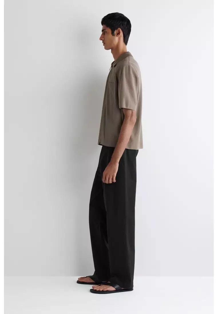NYLON-PANELLED KNITTED SHIRT