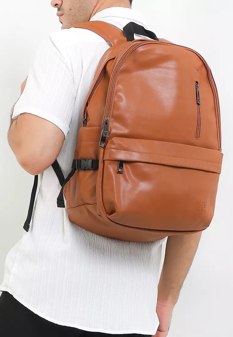 Distressed Leather Cityform Backpack