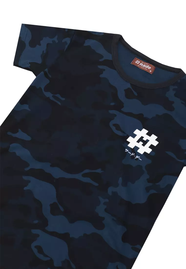 Nade Japan FT001T s/s Kaos wanita Lds Camo Nlogo chest blue-blk