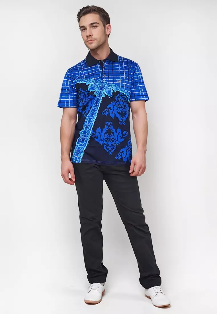 Crocodile DIAMOND 1795 Blue - Kaos Kerah Pria Men Polo Original Relax fit - Katun