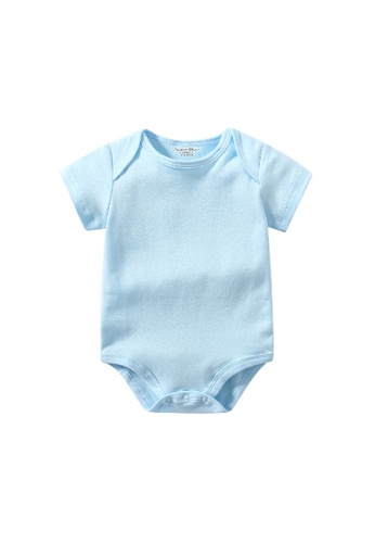 AKARANA BABY blue Quality Newborn Baby Romper One-Piece Double Sided Dupion Cotton (Blue) A06E9KAAEB38F2GS_1