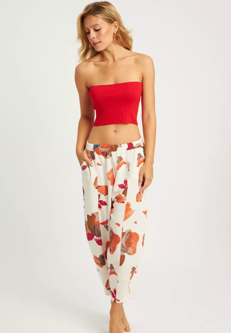 Patterned Linen Shalwar Trousers