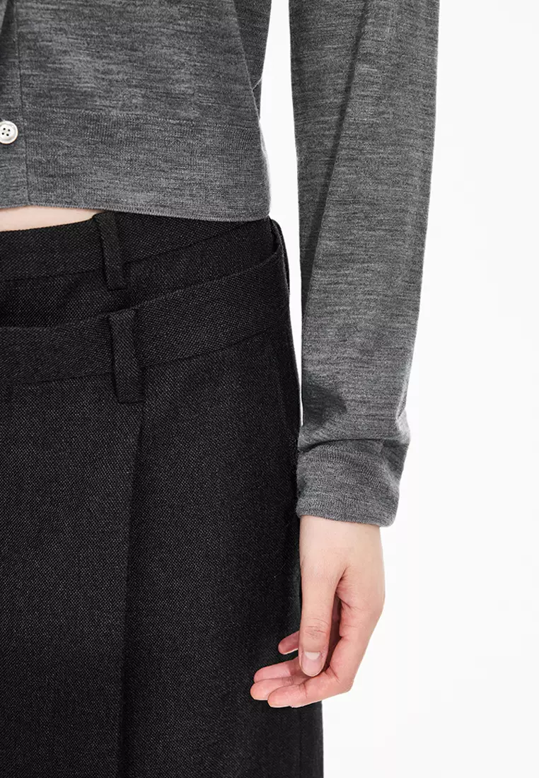 巴素兰羊毛修身短款开襟针织衫