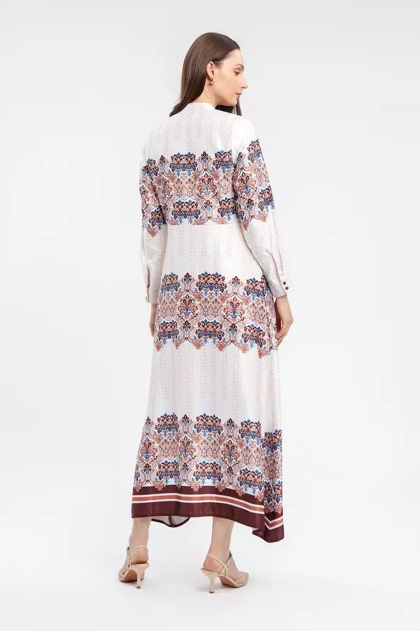 MINIMAL - Marimar - Gaun Motif Etnik - Brown Warna Brown