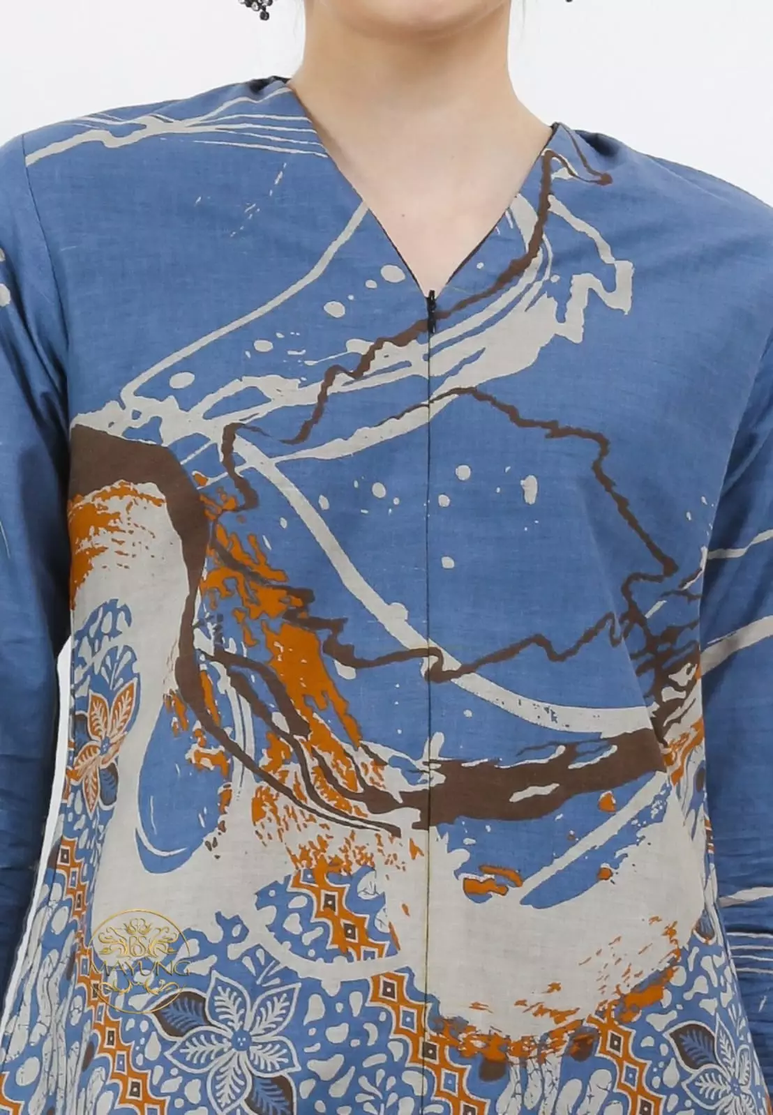 Blouse Batik Dwipangga Blu Premium Slimfit Modern