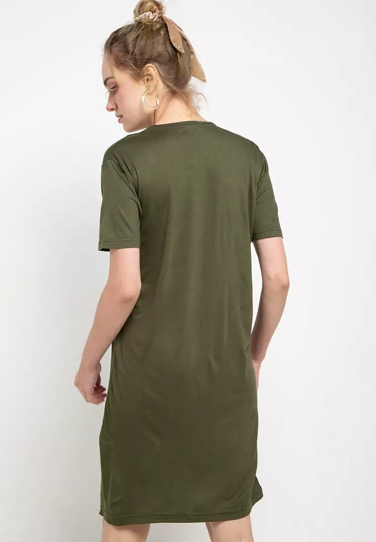 LTB72 ld qlogo katakana ga Dress Casual Hijau army