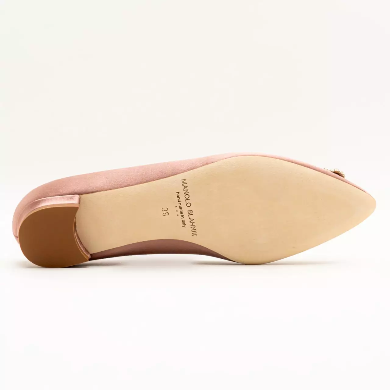 Hangisi Flat Satin LSMOR Crystal Buckle Ballerinas Dark Pink