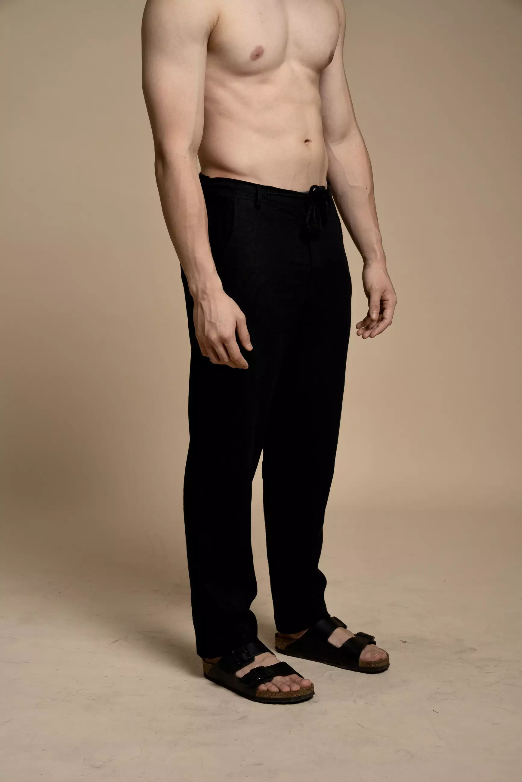 Ureki Celana Panjang Linen Pria Blue Black | Linen Long Pants Men Blue Black