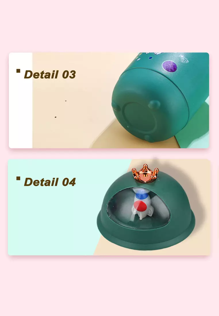 Wakakids Botol Minum Kaca Anak Food Grade Minimalis 350ml Motif Astronot Crown Venrz Ungu