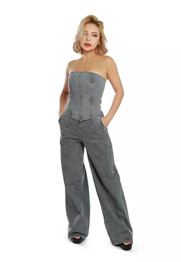 Buy London Rag Bustier Corset Top in Grey 2026 Online | ZALORA