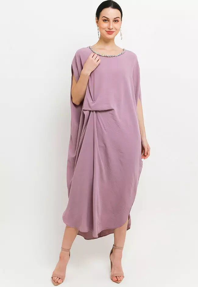 Rainbow Crystal Chain Ruched Kaftan