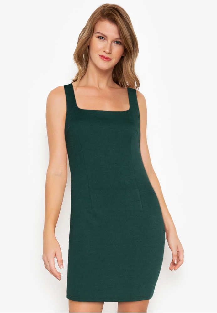 Buy ZALORA BASICS Square Neck Bodycon Dress 2021 Online ZALORA