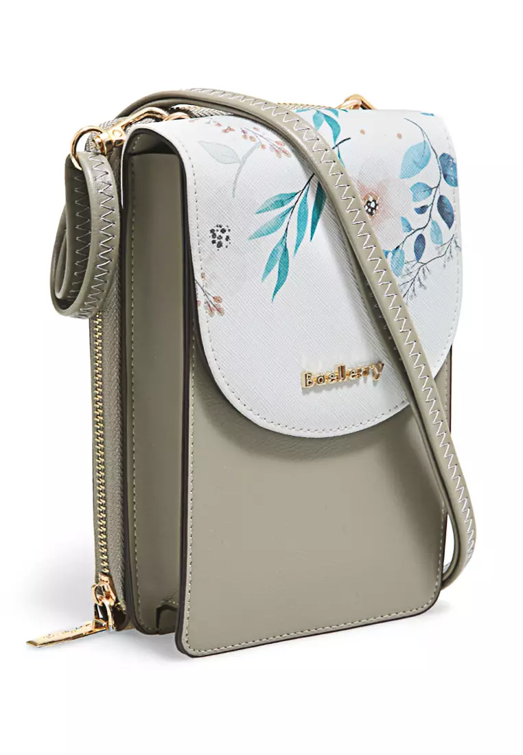 Sling Bag Tas Selempang Wanita Flower Motive Many Pocket Material Leather ORIGINAL