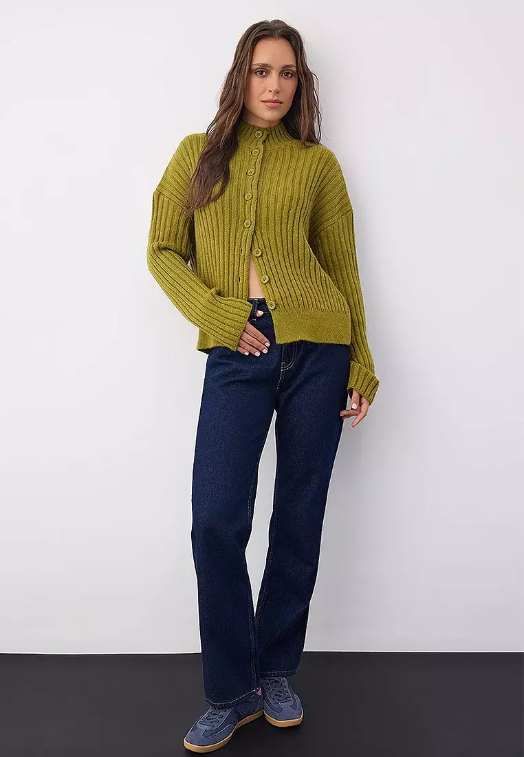 Wardrobe Essentials Wide Fit Ribbed Soft Textured Knit Cardigan