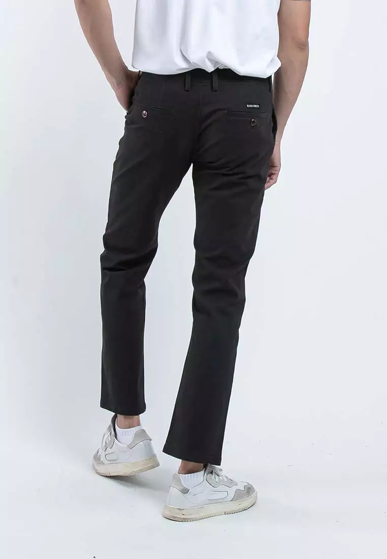 Forest Stretchable Chino Pants Trousers Straight Cut Khakis Pant Men Cotton Men Long Pants - 610197 - 03DkGrey
