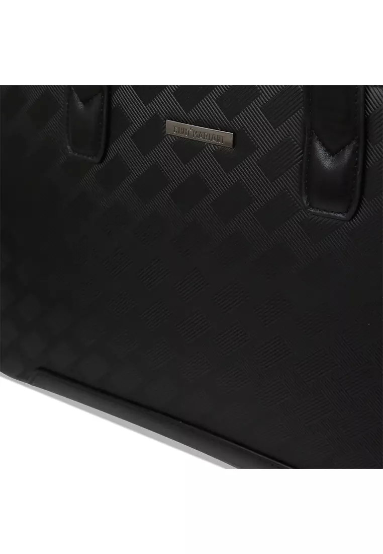 Tas Briefcase Leather Bag Gino Mariani Livio Black
