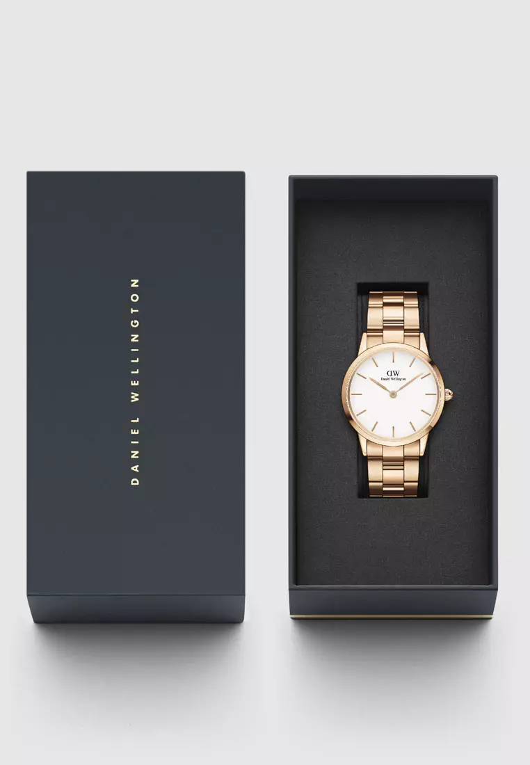 【美品】Daniel Wellington Iconic Link 36mm Iconic Link - Watch in Rose Gold with Black dial 36mm | DW