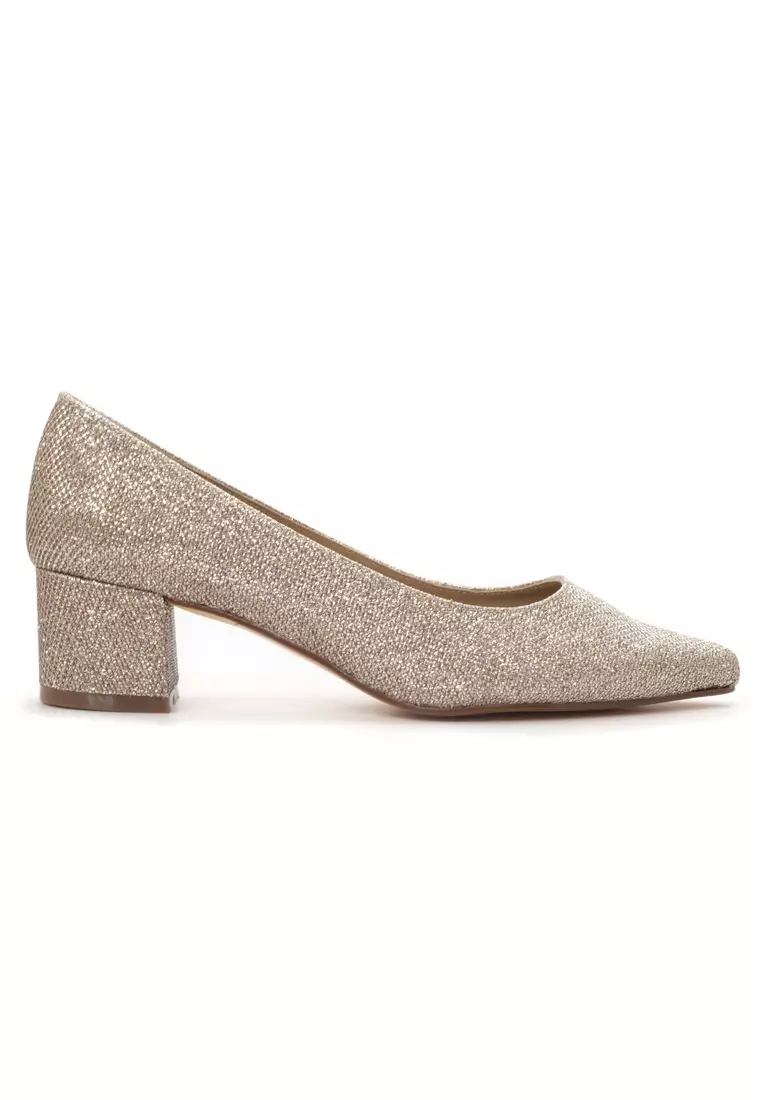 Glitter pumps discount low heel