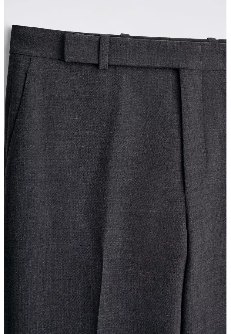 WOOL-BLEND RELAXED-FIT STRAIGHT-LEG TROUSERS