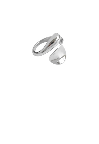 Glamorousky silver 925 Sterling Silver Fashion Personality Geometric Glossy Adjustable Open Ring 3ECBEAC2C920C6GS_1