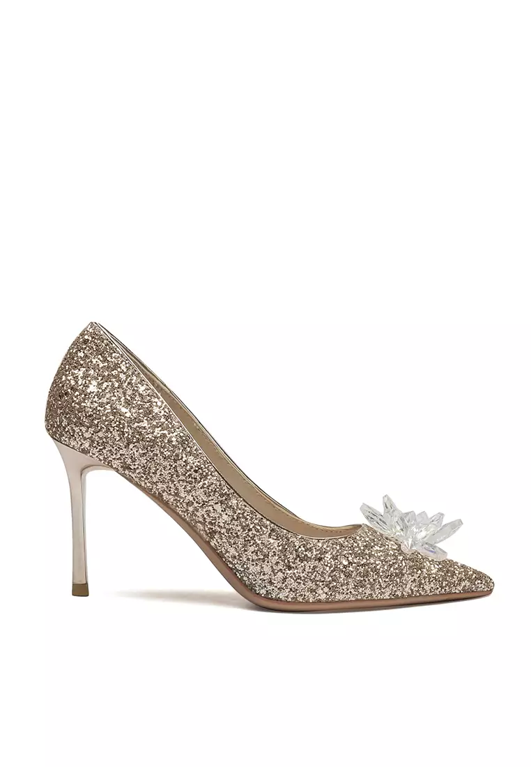 Buy Twenty Eight Shoes 8CM Crystal Embellished Glett Leather High