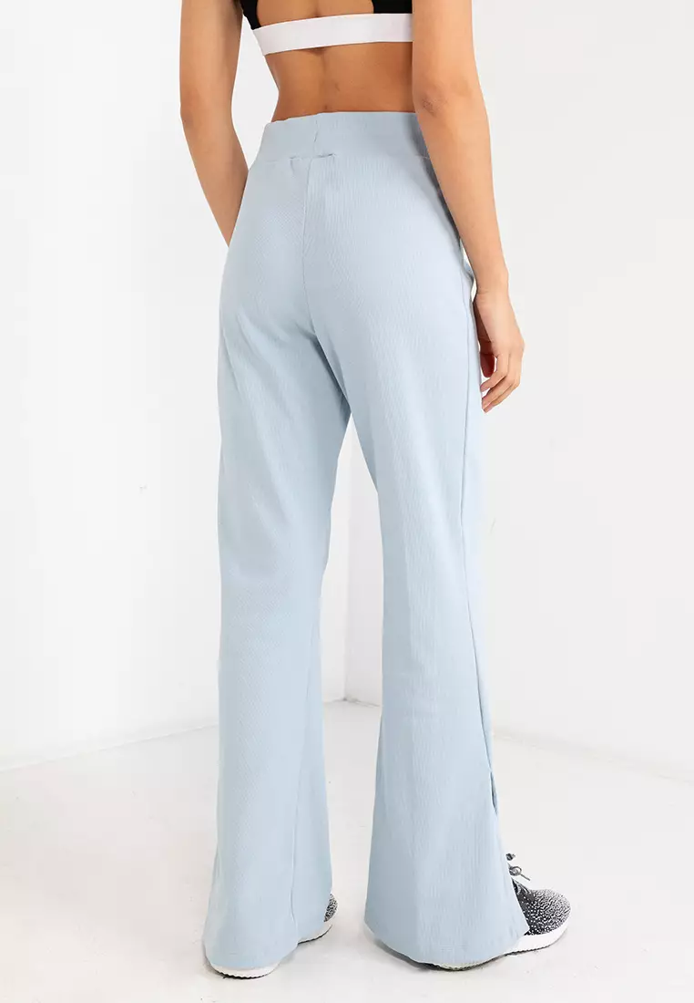 Lounge Ribbed Flared-Leg Pants