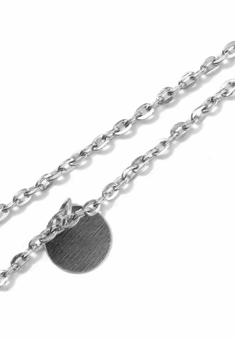 Kalung Wanita Bermotif K14 Design Elegant Premium Quality - Silver