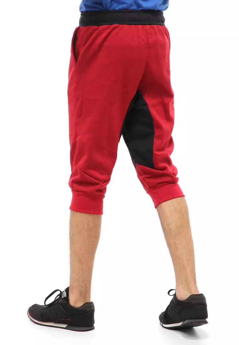 Rishham Short Pants Celana Jogger Pendek Pria Simple Design Material Baby Terry ORIGINAL - Maroon