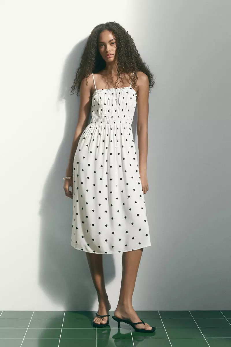 Smocked strappy dress