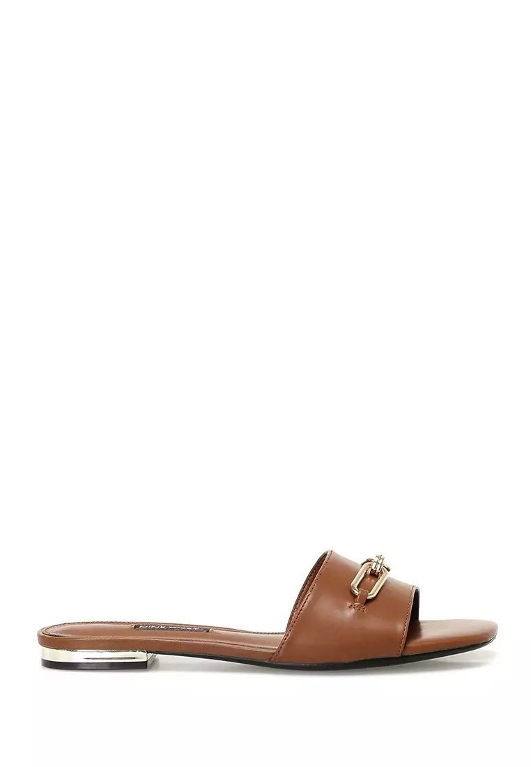 Discount on Nine West  shoes - SKU: Penfold Flat Sandals Brown