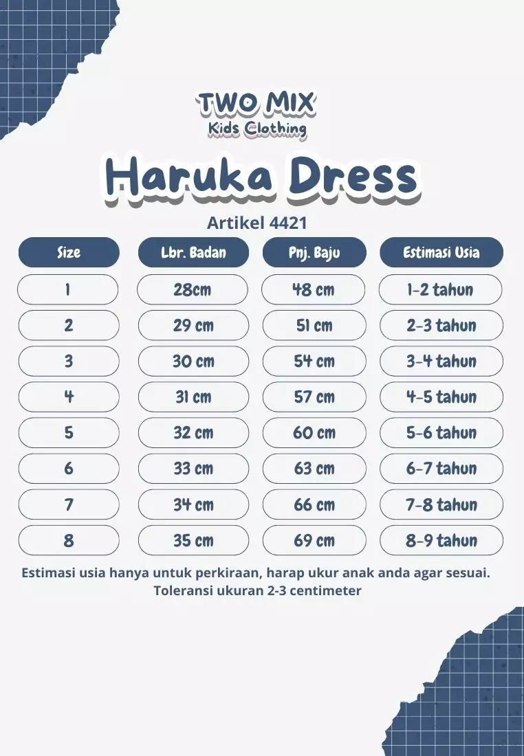 Two Mix - Haruka Dress - Dress Anak Perempuan Fashion 1-8 Tahun 4421 Latte