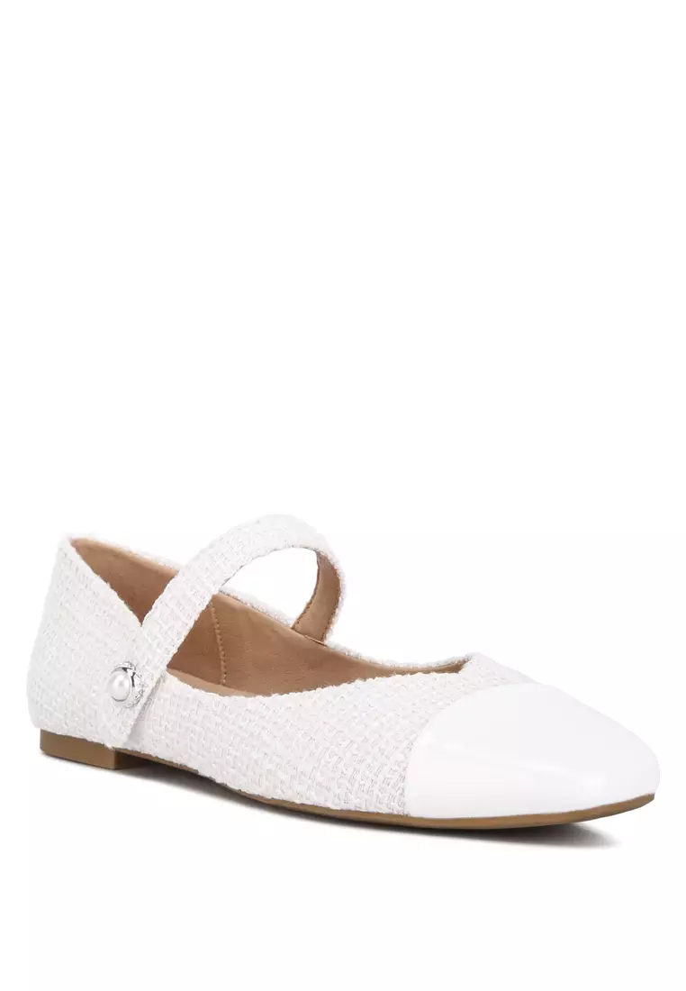 Buy London Rag White Patent Toe Cap Satin Mary Jane 2024 Online