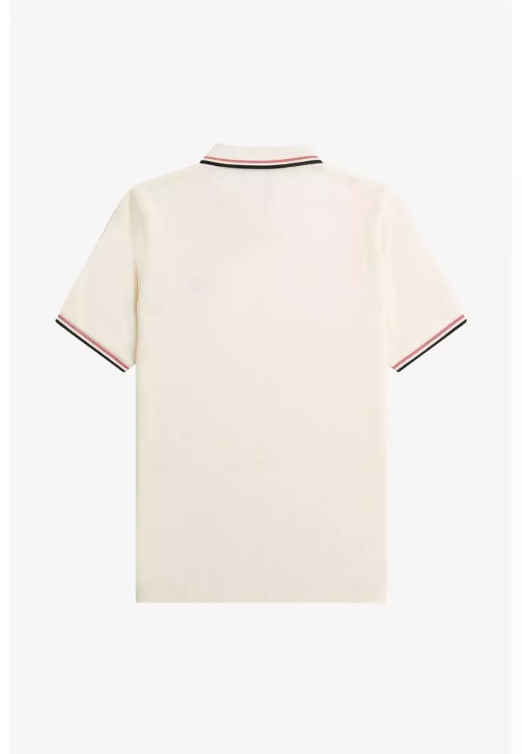 Fred Perry G3600 Twin Tipped Fred Perry Shirt (Light Ecru / Putty Pink / Black)