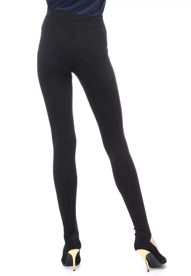 Rani Celana Legging Wudhu Muslimah Bawahan Wanita Polos Relaxed Fit - Hitam