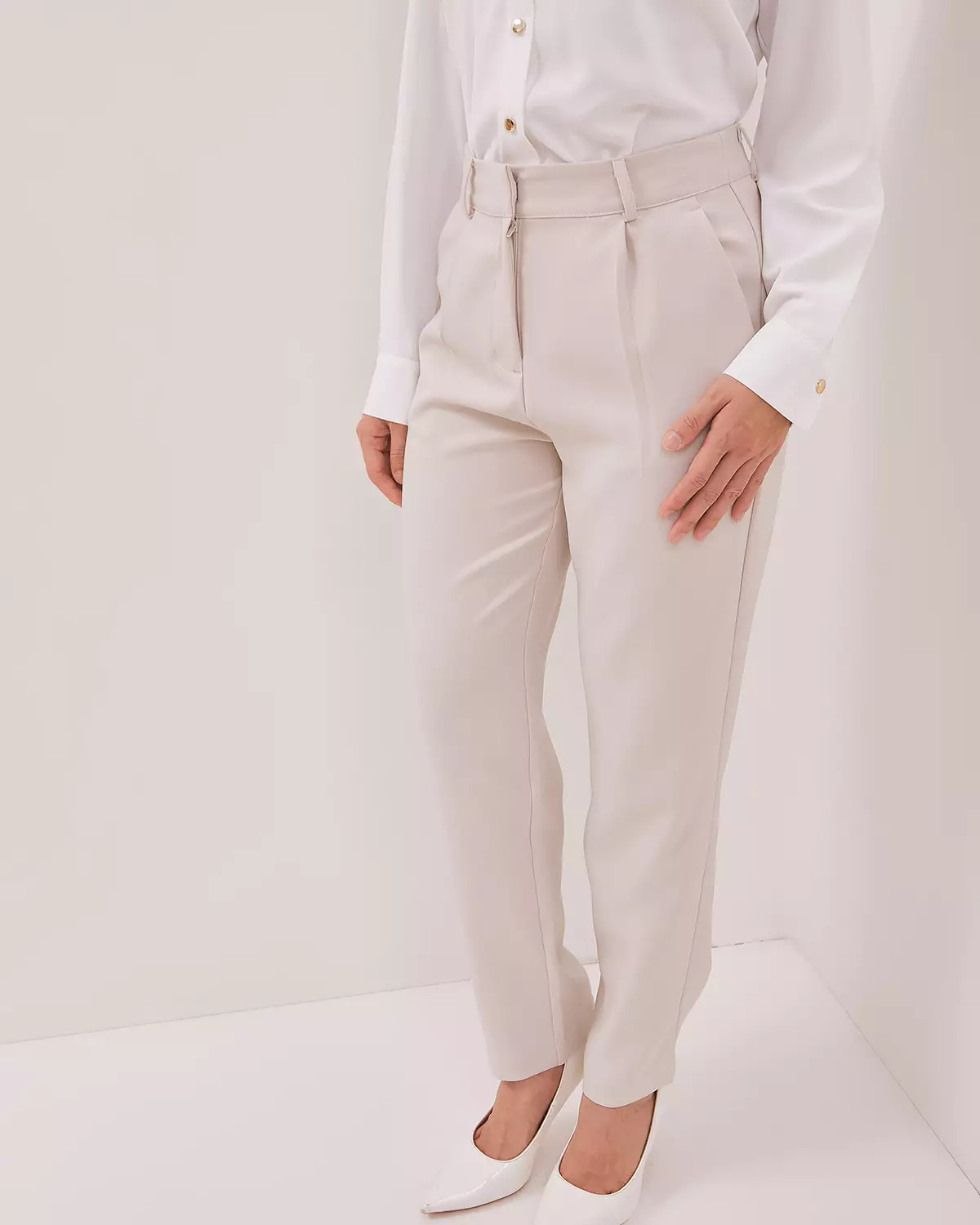 WOMEN'S CREAM LONG PANTS