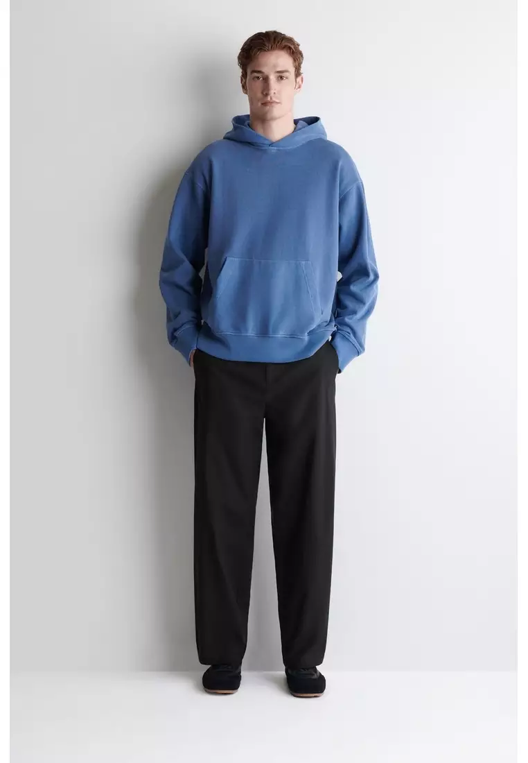 WASHED COTTON-JERSEY HOODIE