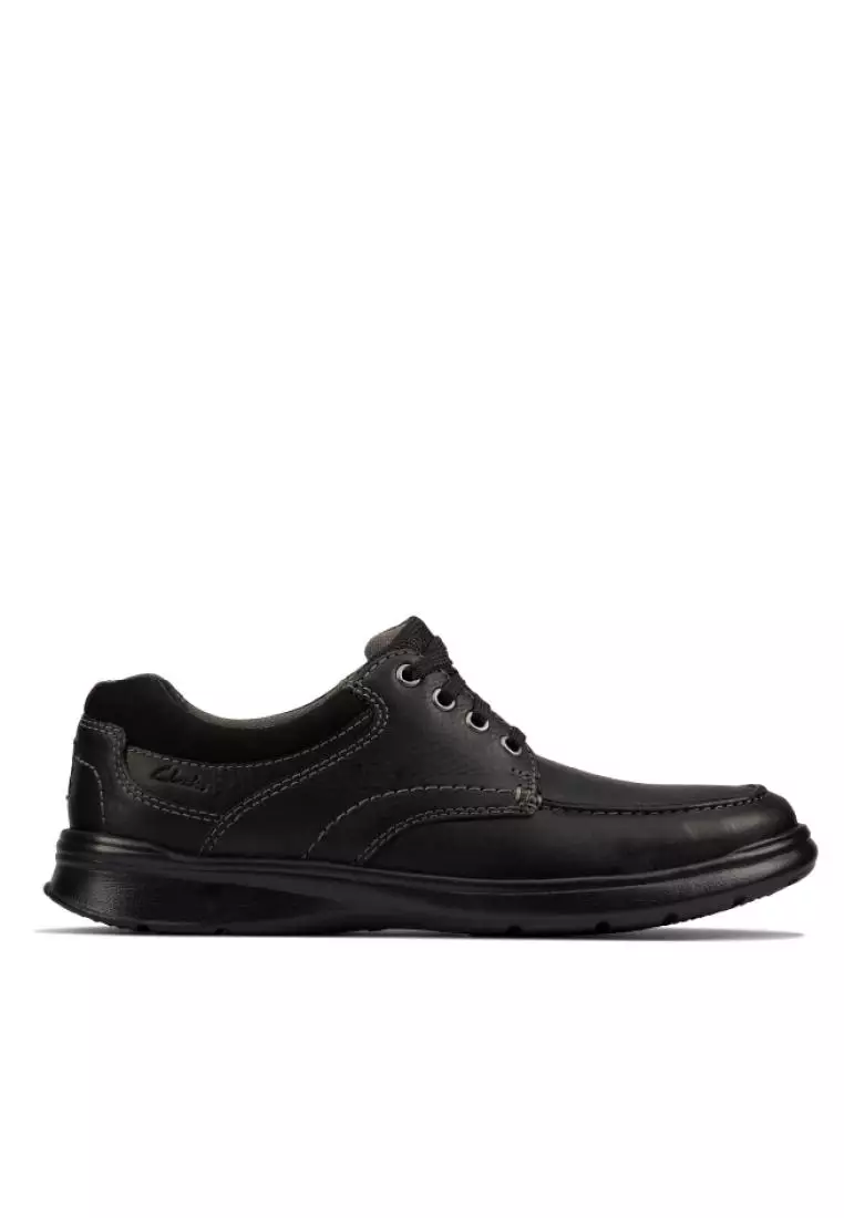 Buy Clarks Clarks Cotrell Edge Black Oily Lea Men's Shoes - Wide Fit ...