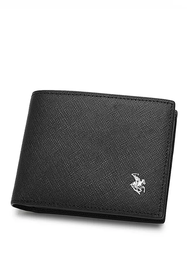 Genuine Leather RFID Short Wallet - Black