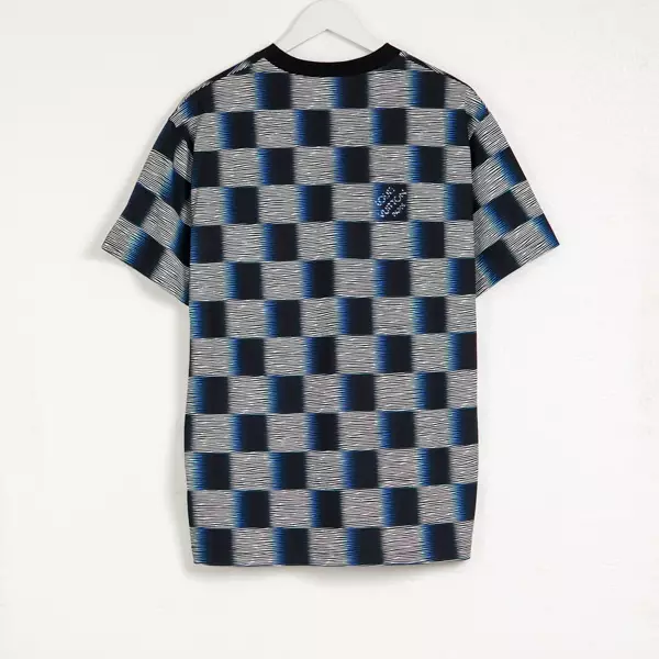 Kaos LOUIS VUITTON LV DAMIER CHECK DIZZY BLUE Tshirt 100% ORIGINAL