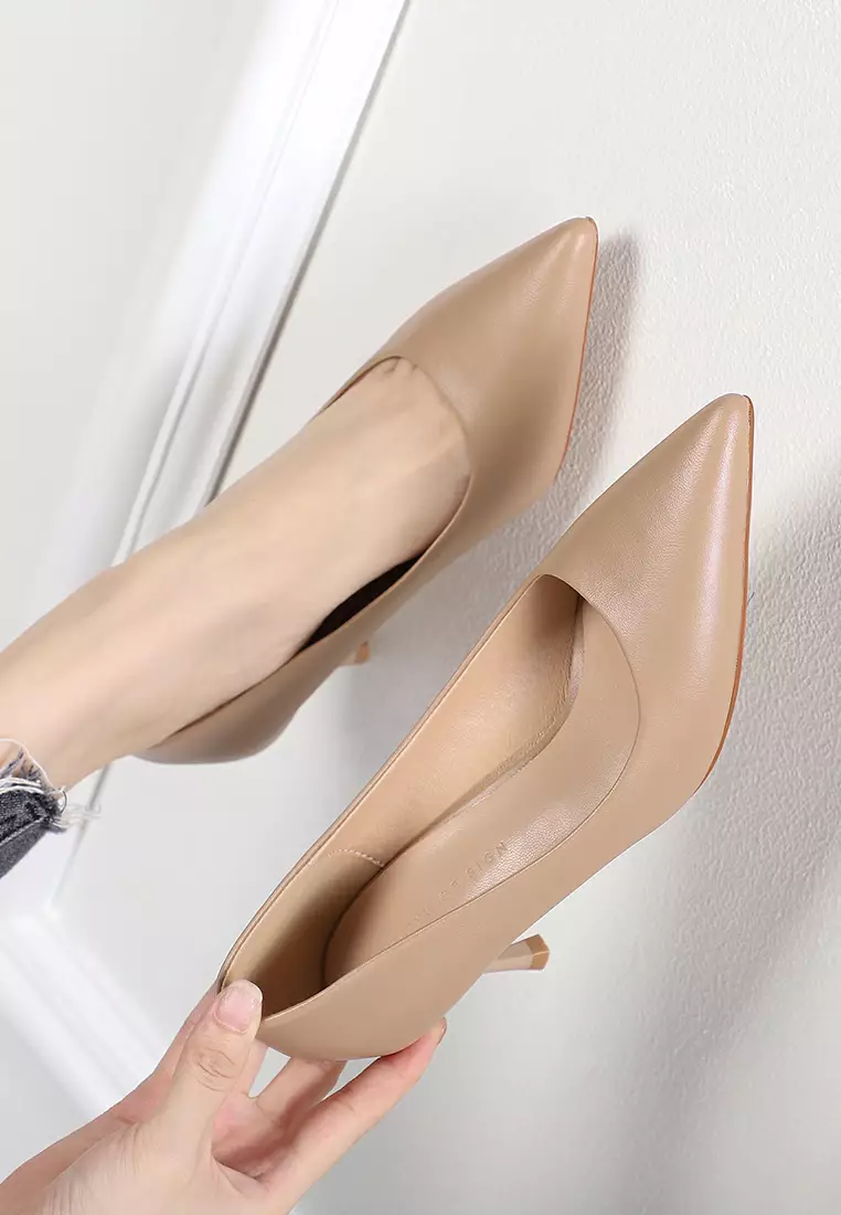6.5CM Microfiber Leather Pointy Pumps 2065-2