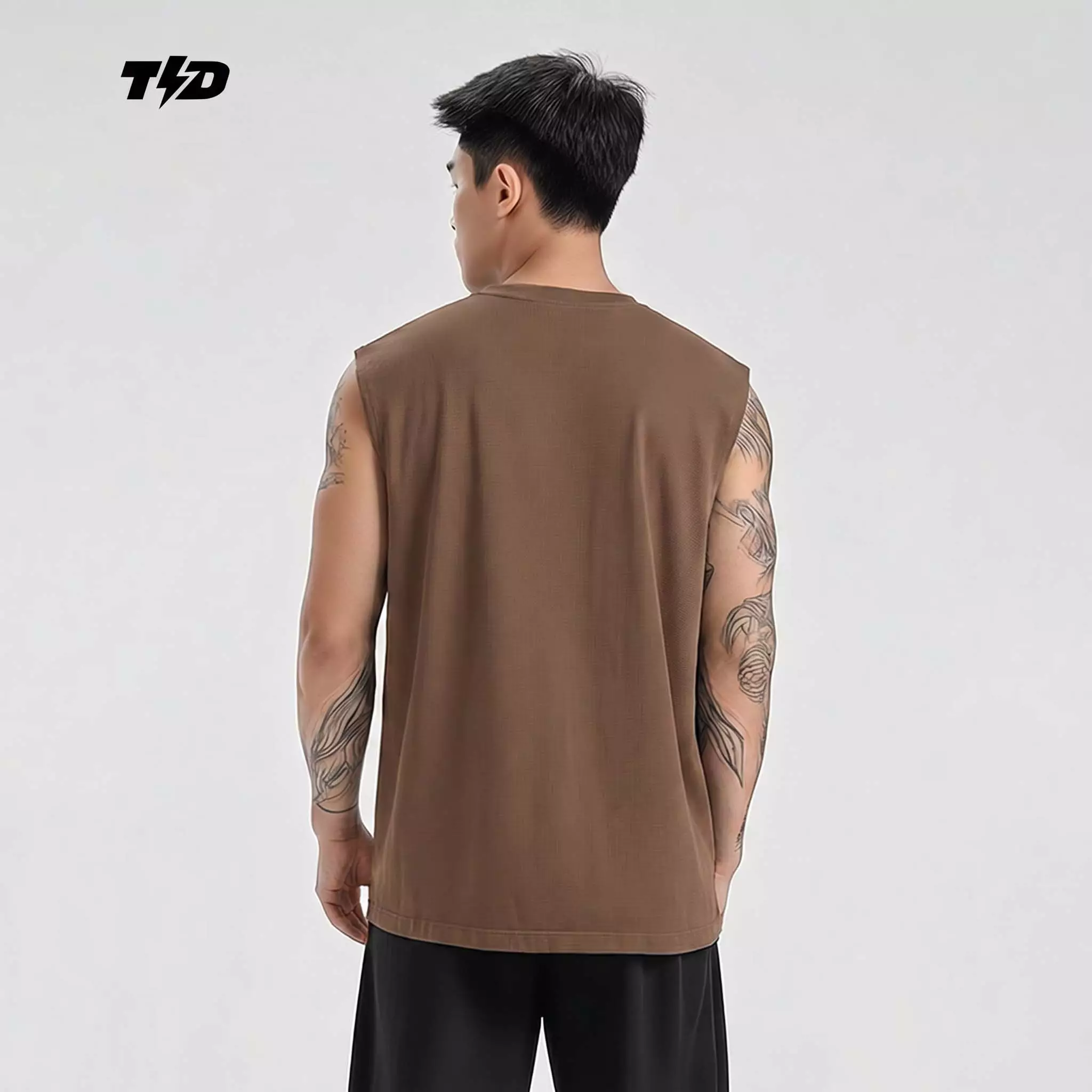 TDACTIVE Kaos Lari Kalcer Kutung Cloud Cotton 24s polos coklat MSB67