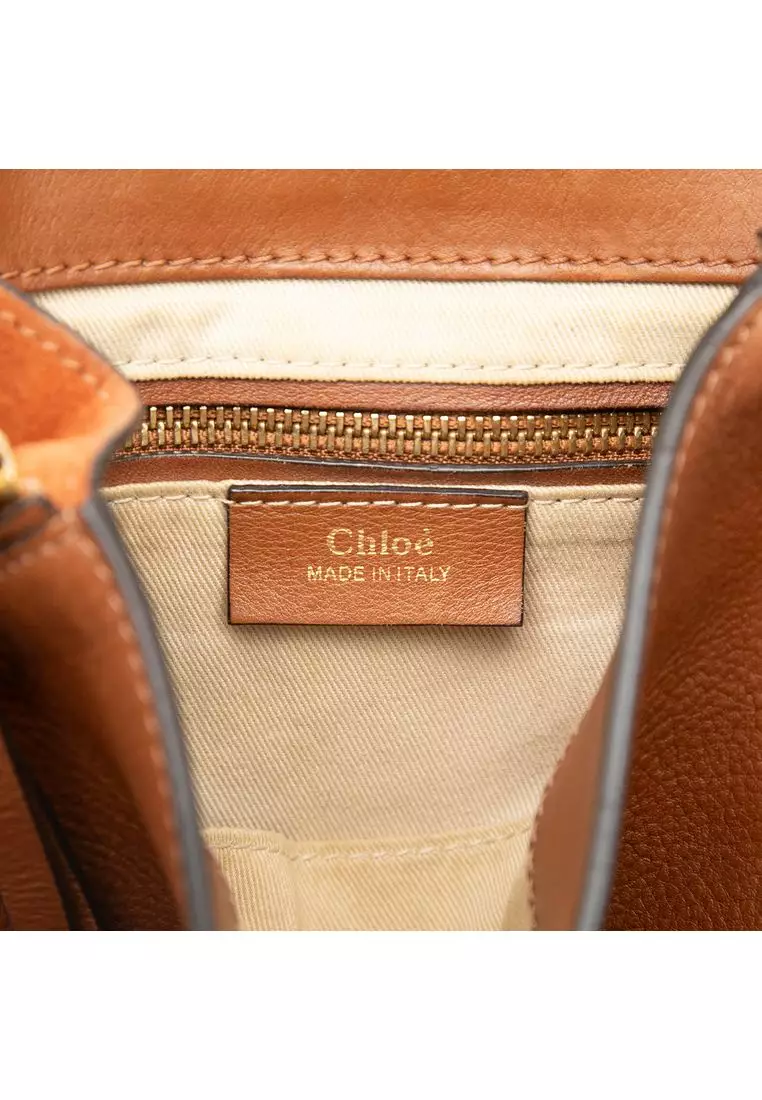 Pre-Loved Chloé Medium Calfskin And Suede Faye Backpack