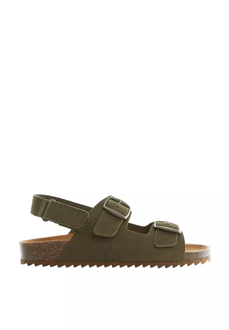 Mango buckle best sale leather sandals