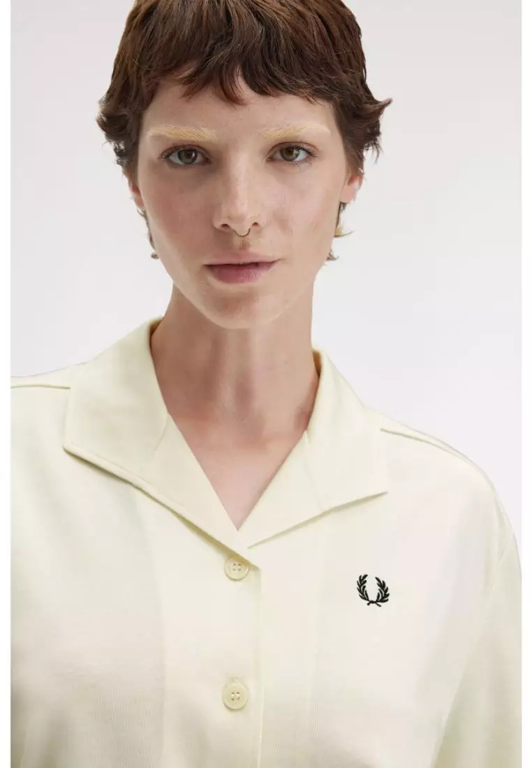 Fred Perry G9192 Open Collar Jersey Shirt (Ecru)