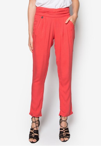 Tetraz 褶飾錐形長褲, 服zalora 評價飾, 知性女強人