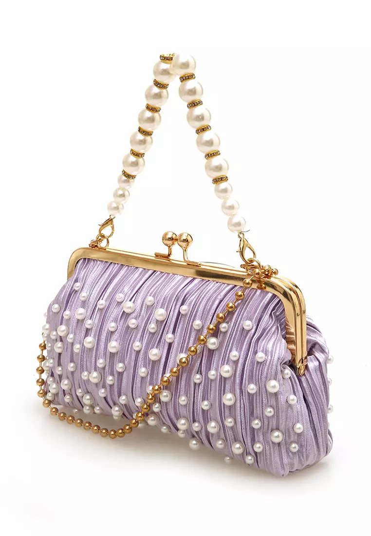 Eilaria Tas Selempang Pesta Wanita Hand Bag Mini Material Leather ORIGINAL - Purple